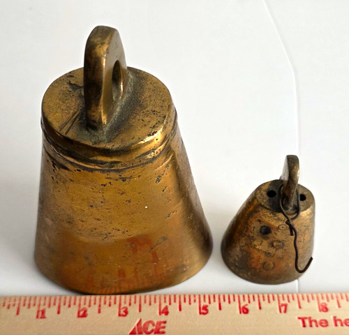 Antique brass cowbell camel - antique,