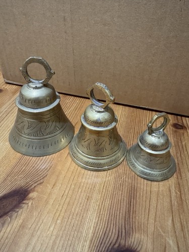 Vintage brass bell - vintage, set