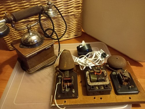 Vintage wooden telphone bell - vintage, "wooden