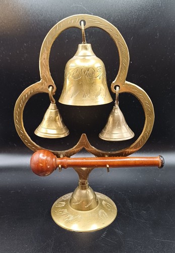 Etched brass gong - gong, bell